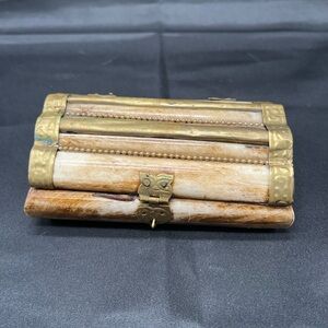 Vintage Brass & Bone Keepsake Box/Jewelry Box